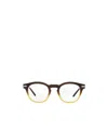 Oliver Peoples Gradient-effect Round-frame Glasses In Brown