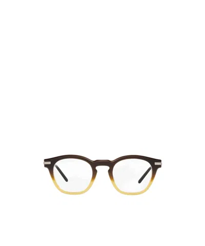 Oliver Peoples Gradient-effect Round-frame Glasses In Brown
