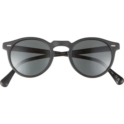 Oliver Peoples Gregory Peck 47mm Retro Sunglasses In Black
