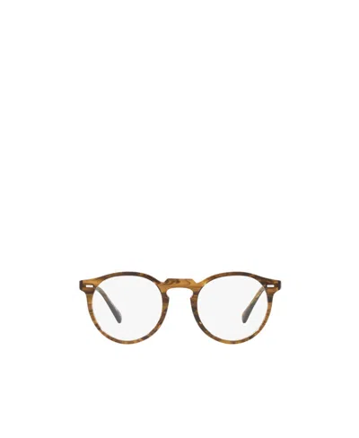 Oliver Peoples Gregory Peck Round-frame Glasses In Brown