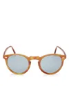Oliver Peoples Gregory Peck Round Sunglasses, 47mm In Light Brown