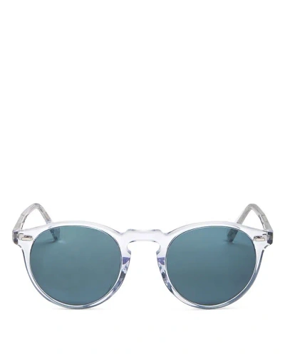 Oliver Peoples Gregory Peck Round Sunglasses, 50mm In Clear/blue