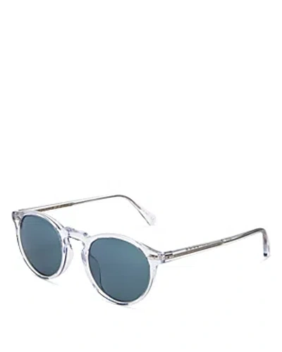 Oliver Peoples Gregory Peck Round Sunglasses, 50mm In Blue