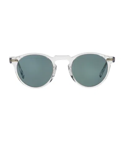 Oliver Peoples Gregory Peck Round Sunglasses In Blue