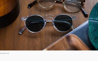 Pre-owned Oliver Peoples Gregory Peck Sun 47mm Crystal/blue Photochromic Msrp$487