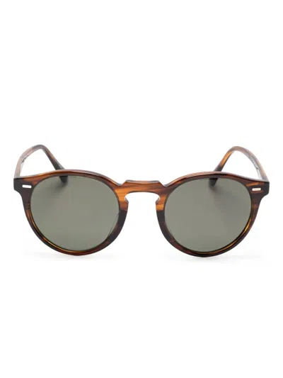 Oliver Peoples Gregory Peck Sunglasses In Brown