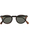 Oliver Peoples Gregory Round-frame Sunglasses In Brown