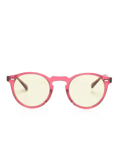 Oliver Peoples Gregory Round-frame Sunglasses In Pink
