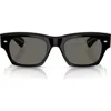 Oliver Peoples Kasdan 51mm Rectangular Sunglasses In Black