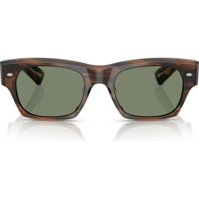 Oliver Peoples Kasdan 51mm Rectangular Sunglasses In Green