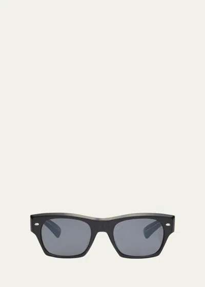 Oliver Peoples Kasdan Acetate & Crystal Rectangle Sunglasses In Black