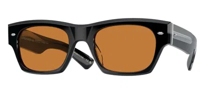 Pre-owned Oliver Peoples Kasdan Ov 5514su Black/cognac (1492/53) Sunglasses In Brown