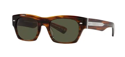 Pre-owned Oliver Peoples Kasdan Ov 5514su Tuscany Tortoise/g-15 Green (1724/52) Sunglasses