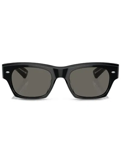 Oliver Peoples Kasdan 51mm Rectangular Sunglasses In Black