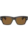 Oliver Peoples Womens Brown Ov5514su Kasdan Rectangular-frame Tortoiseshell Acetate Sunglasses In 174753 Walnut Tortoise