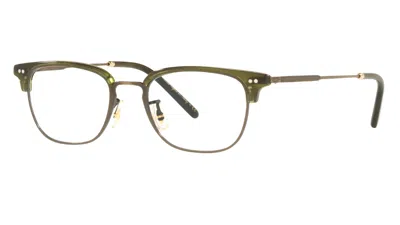 Pre-owned Oliver Peoples Kesten 49mm Antique Gold Emerald Bar Ov5468 1680 49 Eyeglasses In Demo Lens