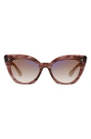 Oliver Peoples Laiya 55mm Gradient Butterfly Sunglasses In Merlot Smoke/tan Grad Mirror