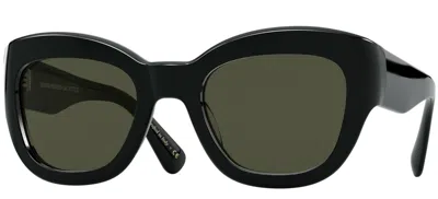 Pre-owned Oliver Peoples Lalit Ov 5430su Black/g-15 Green (1005/82) Sunglasses