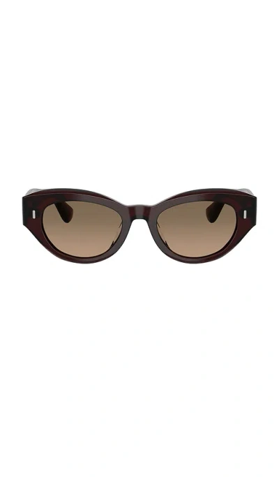Oliver Peoples Lerrue Oval Sunglasses In Black