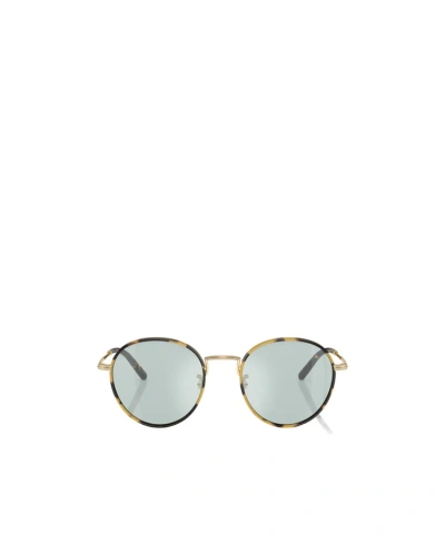 Oliver Peoples Logo Round Frame Sunglasses In Green