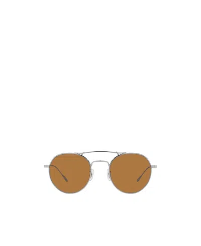 Oliver Peoples Logo Sunglasses In Metallic