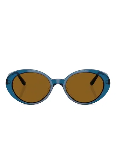 Oliver Peoples Lumar Oval-frame Sunglasses In Blue