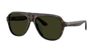 Oliver Peoples 57mm Paul Newman Polarized Shield Sunglasses In Green