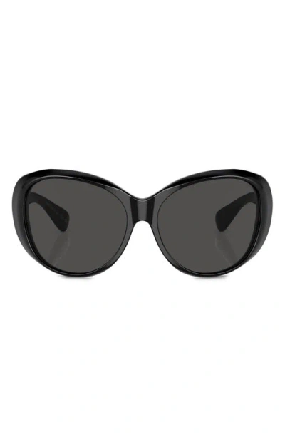 Oliver Peoples Maridan 62mm Oversize Round Sunglasses In Black