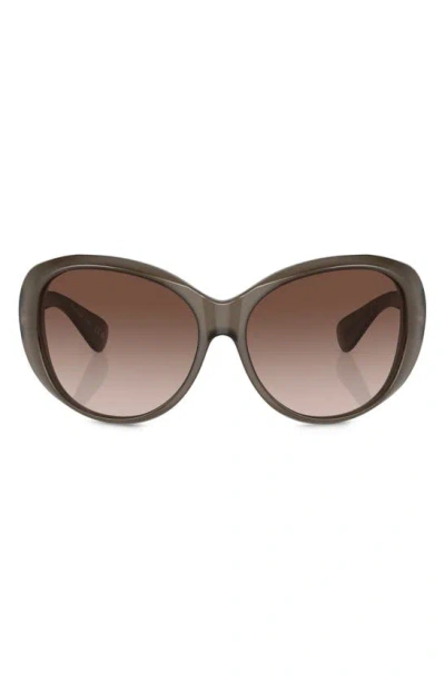 Oliver Peoples Maridan 62mm Oversize Round Sunglasses In Taupe Brown Gradient