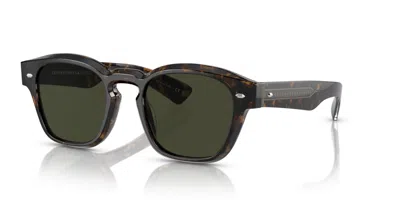 Pre-owned Oliver Peoples Maysen Ov 5521su Tortoise/g-15 Polarized (1747/p1) Sunglasses