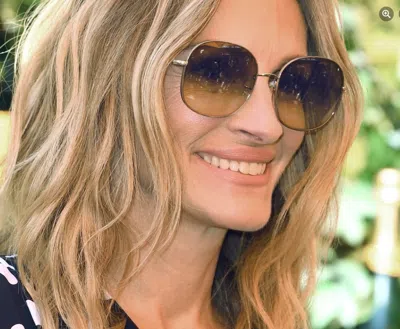 Pre-owned Oliver Peoples Mehrie 57mm Msrp $498 In Amber Brown Gradient Julia Roberts' Fav