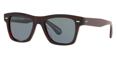 Pre-owned Oliver Peoples Men's 49mm Burgundy Bark Polarized Sunglasses Ov5393su 1675r8 49 In Blue