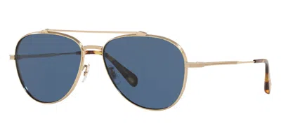 Oliver Peoples Men's 56mm Gold Sunglasses In Blue