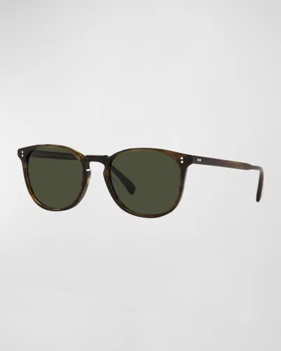 Oliver Peoples Men's Finley Esq. Round Sunglasses In Dark Brown