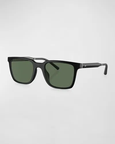 Oliver Peoples Roger Federer 52mm Polarized Rectangular Sunglasses In Matte Black Polarized