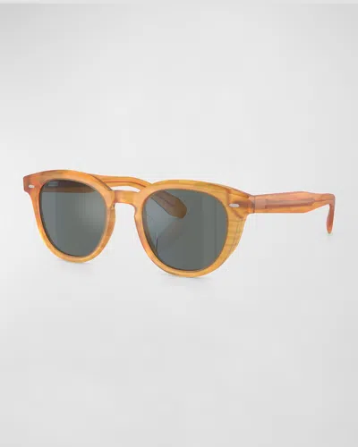 Oliver Peoples Men's N.05 Sun Acetate Square Sunglasses In Gold