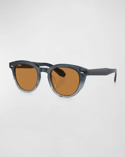 Oliver Peoples Men's N.05 Sun Acetate Square Sunglasses In Navy