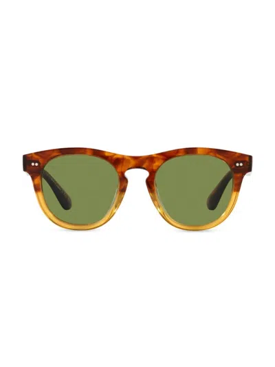 Oliver Peoples Men's  Rorke 47mm Round Photochromic Sunglasses In Amber