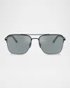 Oliver Peoples Roger Federer 56mm Polarized Pilot Sunglasses In Black