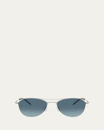 Oliver Peoples Men's Ov1358s Aviator Sunglasses In Silver