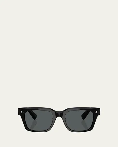 Oliver Peoples Men's Ov5564su Polarized Square Sunglasses In Black