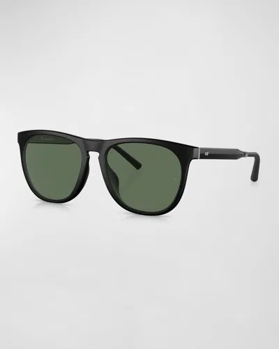 Oliver Peoples Men's R-1 Plastic Square Sunglasses In Black