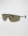 Oliver Peoples Roger Federer 138mm Rimless Shield Sunglasses In Matte Black