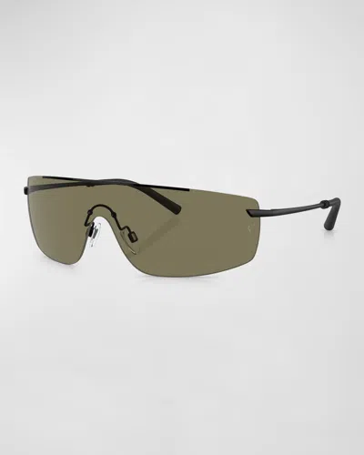 OLIVER PEOPLES MEN'S R-5 METAL SHIELD SUNGLASSES