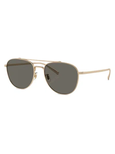Oliver Peoples Men's Rivetti 55mm Aviator Sunglasses In Gold