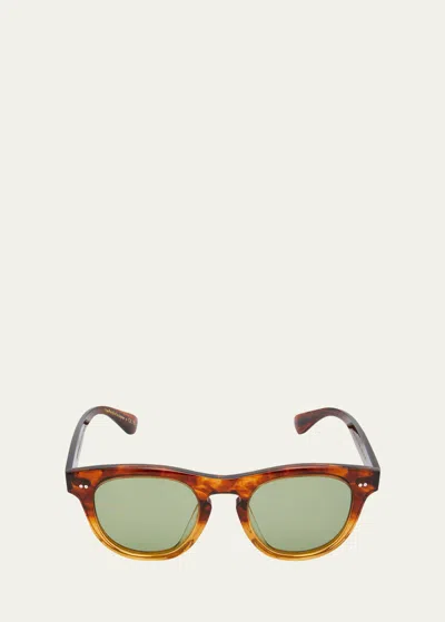 Oliver Peoples Men's Rorke Round Acetate & Crystal Sunglasses In Amber