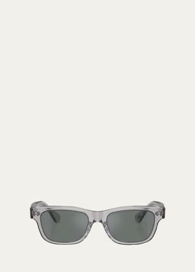 Oliver Peoples Men's Rosson Sun Acetate Rectangle Sunglasses In Grey
