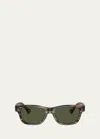 Oliver Peoples Men's Rosson Sun Acetate Rectangle Sunglasses In Olive