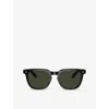 Oliver Peoples Mens Black Ov5546su N. 06 Rectangle-frame Acetate Sunglasses In Black