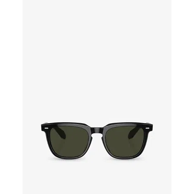 Oliver Peoples Mens Black Ov5546su N. 06 Rectangle-frame Acetate Sunglasses